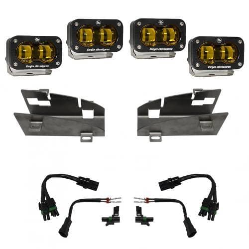 Baja Designs Dual S2 SAE Fog Pocket Light Kit for RAM (2019-24) 1500 Rebel / (2021-24) 1500 TRX, Baja Amber Lens