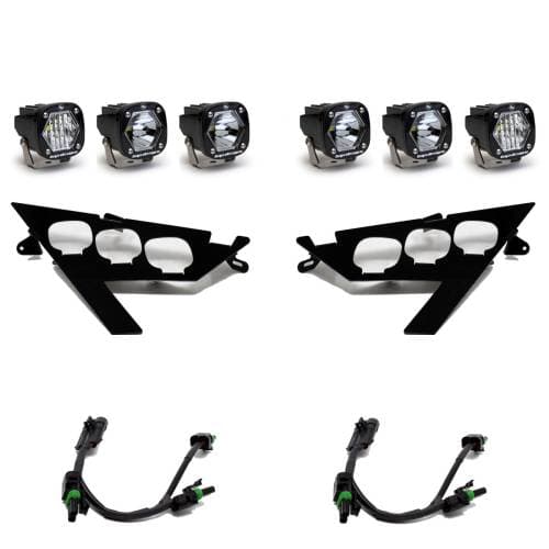 Baja Designs S1 Triple LED Headlight Kit for Polaris (2020-25) RZR Pro XP / (2022-24) RZR Pro R/Turbo R, Multi-Pattern Light Pattern, Clear Lens