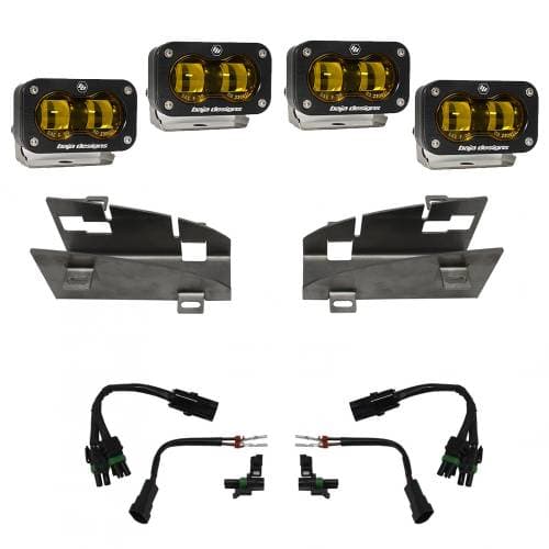 Baja Designs Dual S2 SAE Fog Pocket Light Kit for RAM (2019-24) 1500 Rebel / (2021-24) 1500 TRX, Baja Amber Lens