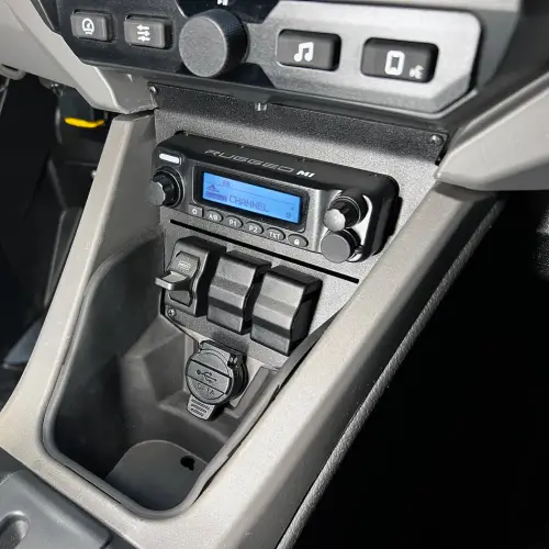 Rugged Radios Complete Communication Kit with Bluetooth Intercom and 2-Way Radio (10.4″ Touchscreen Models Only), 696 PLUS Remote Head, M1 VHF Business Band