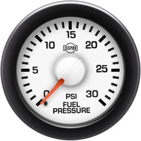 Isspro EV2 Series White Face/Red Pointer/Green Lighting, Fuel Pressure (0-30psi)